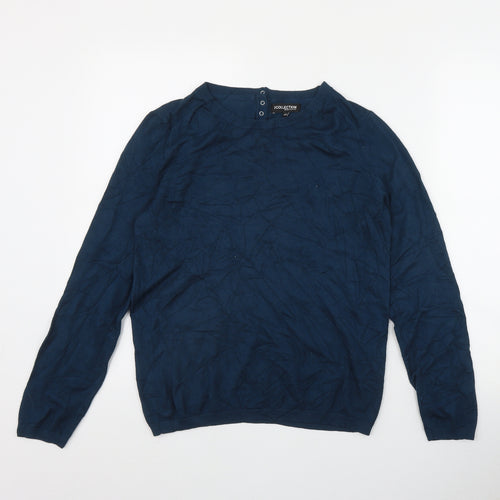 Collection Womens Blue Round Neck  Viscose Pullover Jumper Size 10