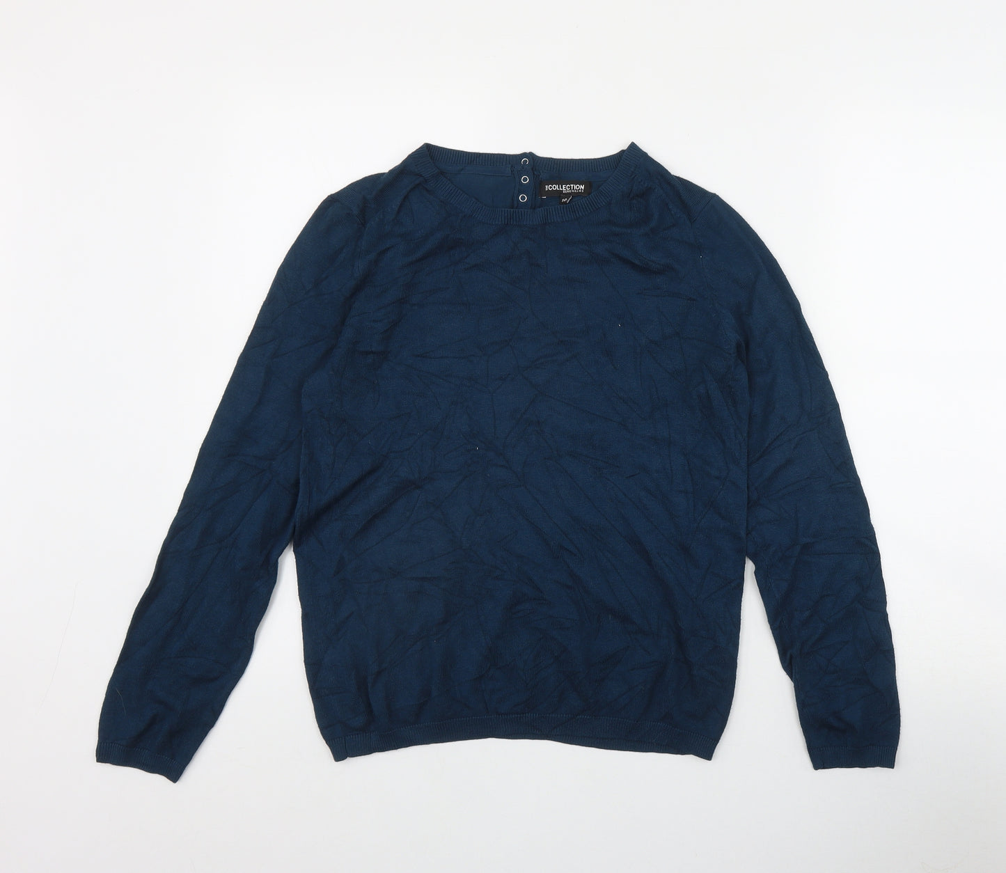 Collection Womens Blue Round Neck  Viscose Pullover Jumper Size 10