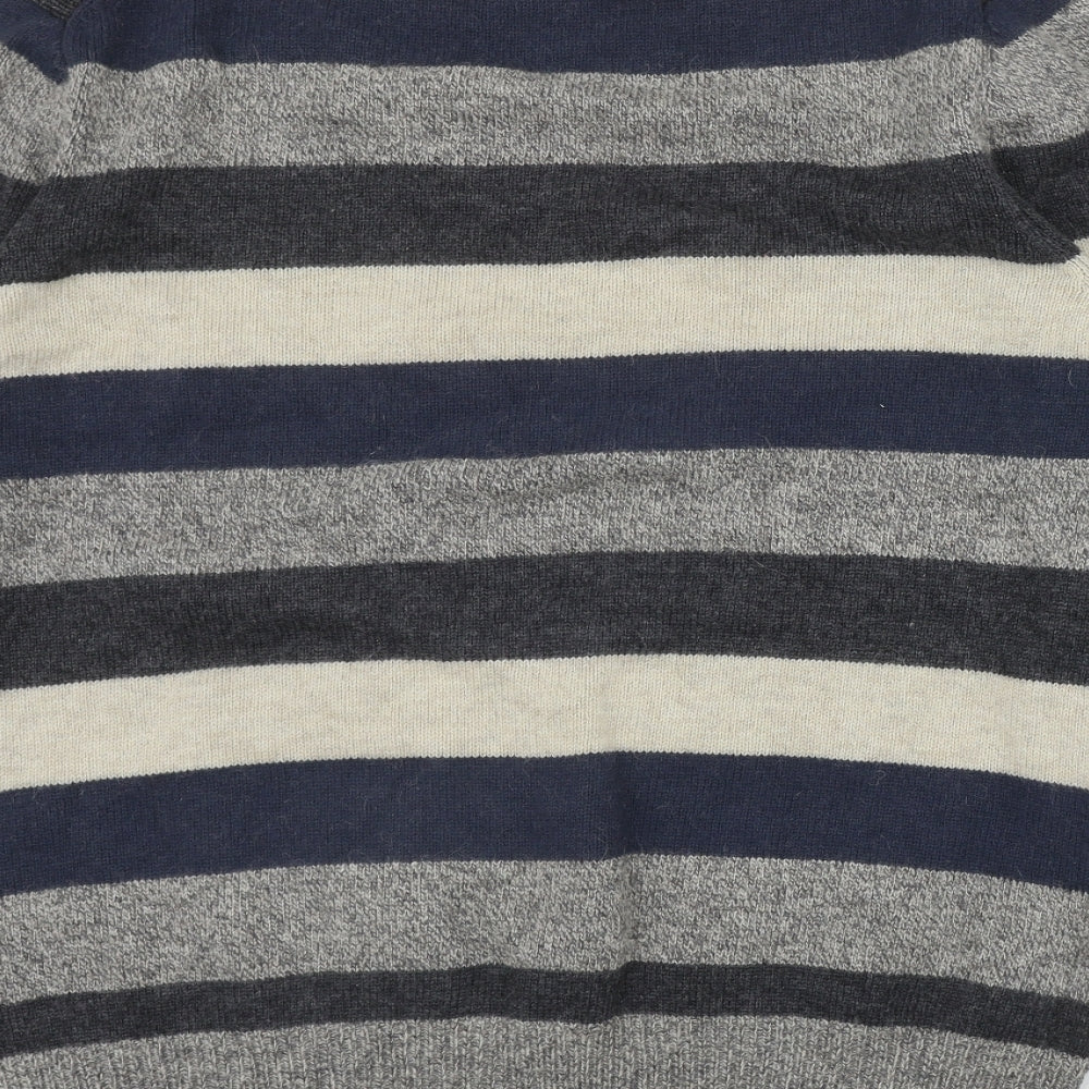 Marks and Spencer Mens Multicoloured Round Neck Striped Polyamide Pullover Jumper Size XL