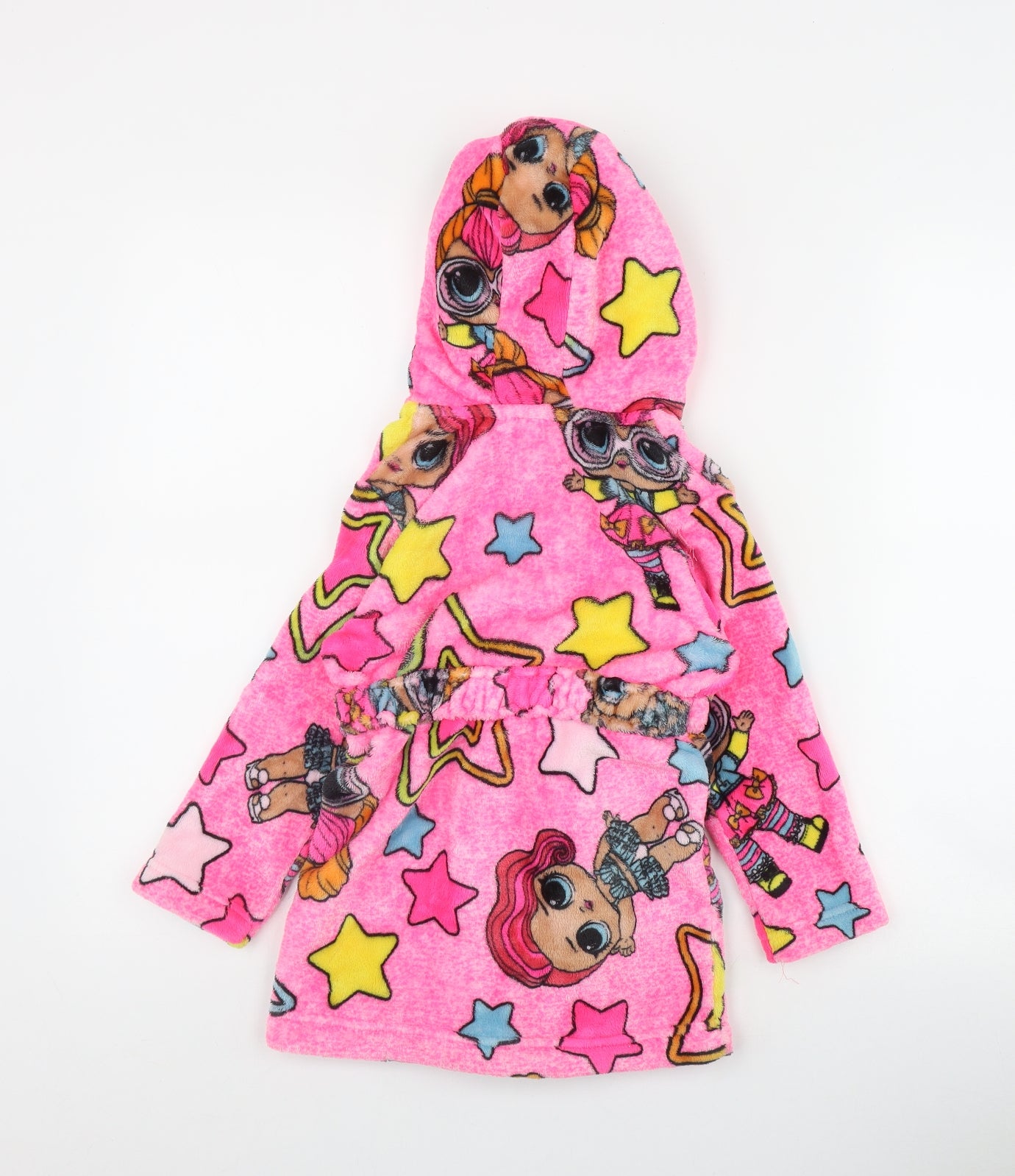 LOL Girls Pink Geometric Polyester Top Robe Size 4 Years  Tie