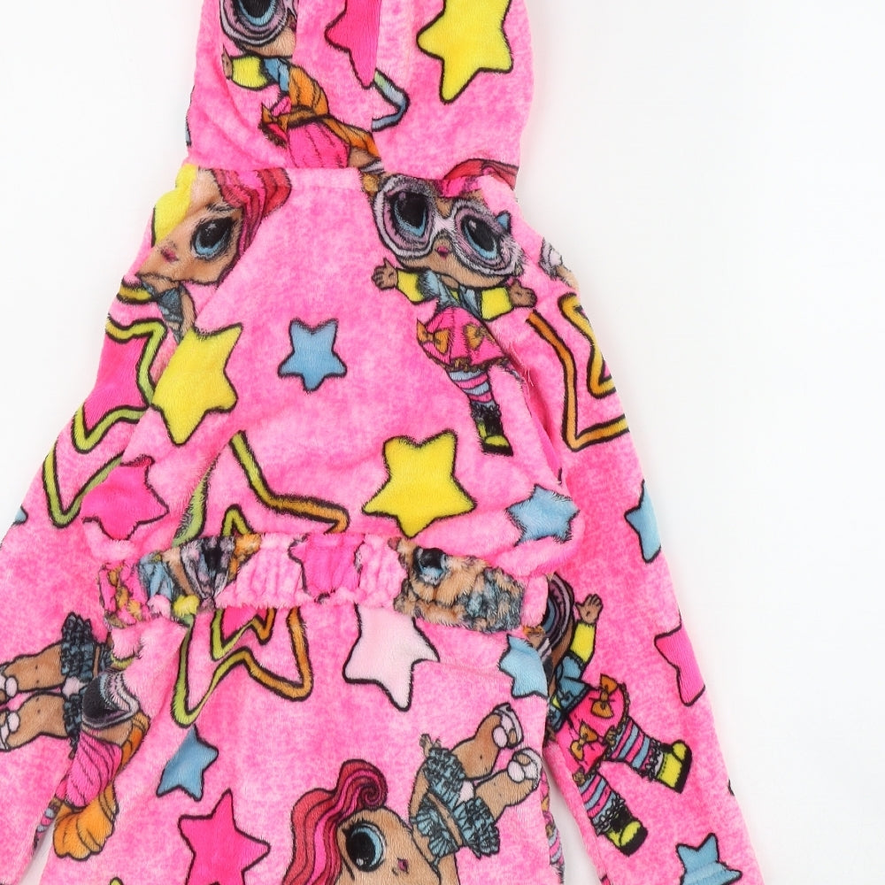 LOL Girls Pink Geometric Polyester Top Robe Size 4 Years  Tie