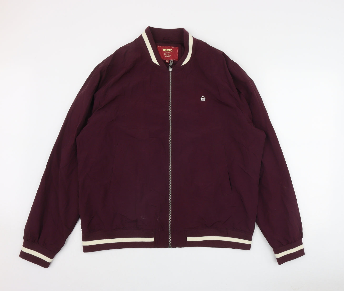 Merc Mens Red   Bomber Jacket Jacket Size 2XL  Zip