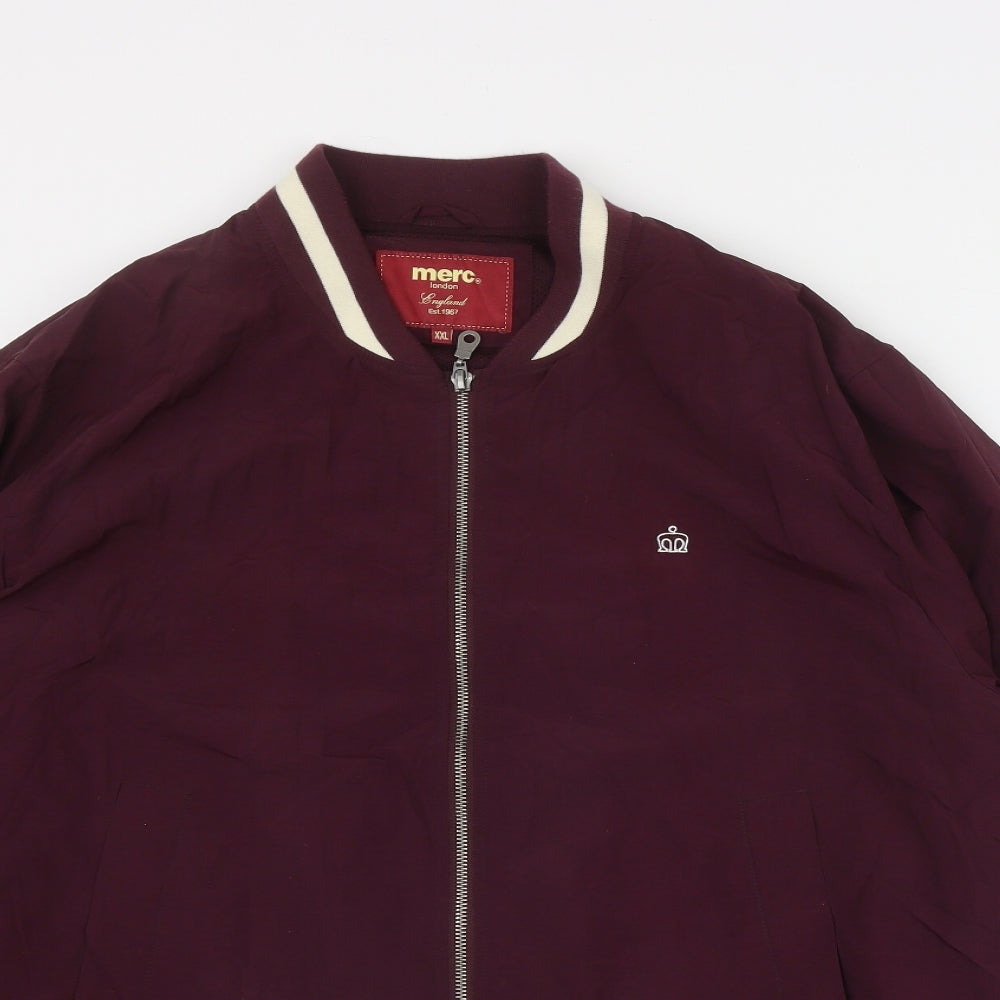 Merc Mens Red   Bomber Jacket Jacket Size 2XL  Zip