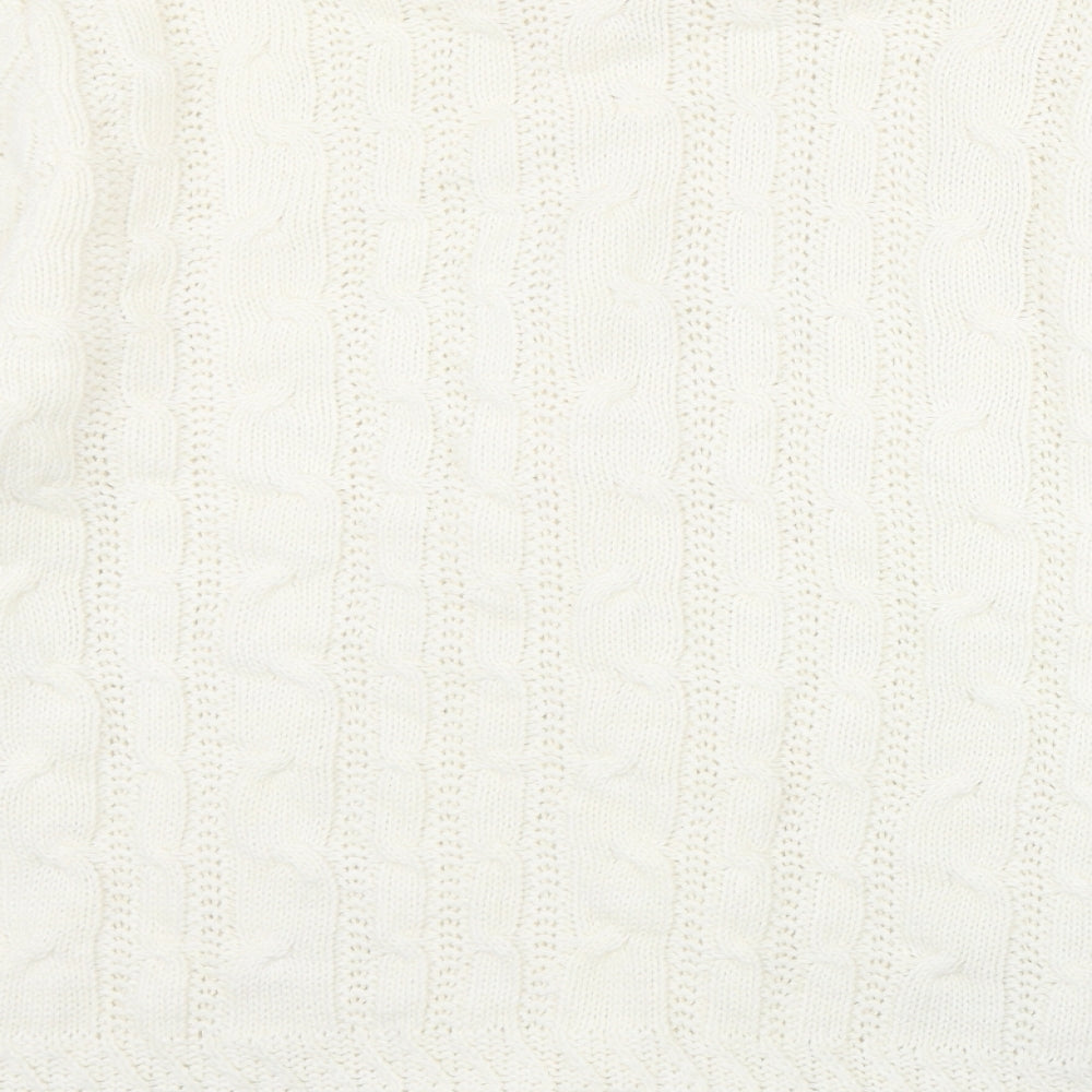 Fashion Alert Womens Ivory V-Neck  Acrylic Cardigan Jumper Size S
