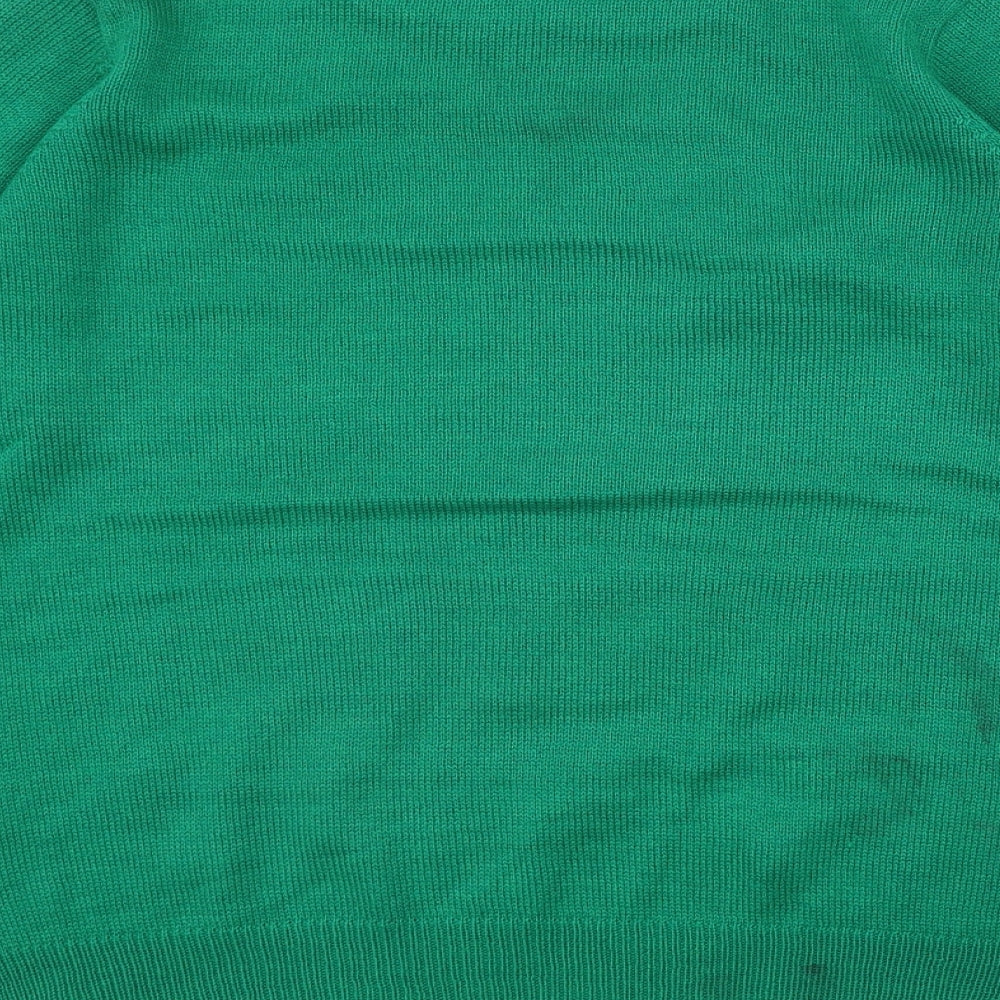 Primark Womens Green Round Neck  Acrylic Pullover Jumper Size 12   - Christmas
