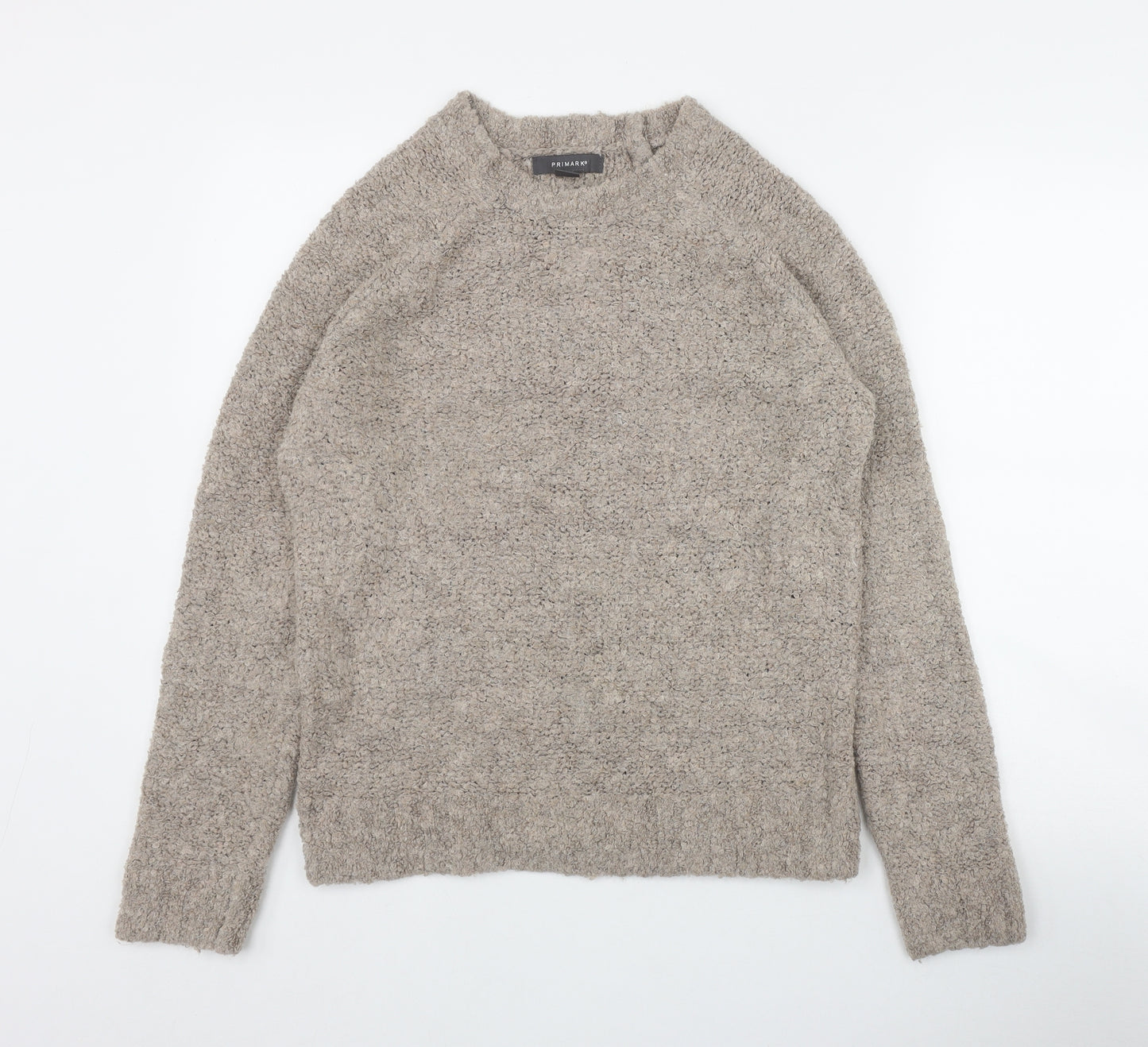 Primark Womens Beige Round Neck  Acrylic Pullover Jumper Size 10