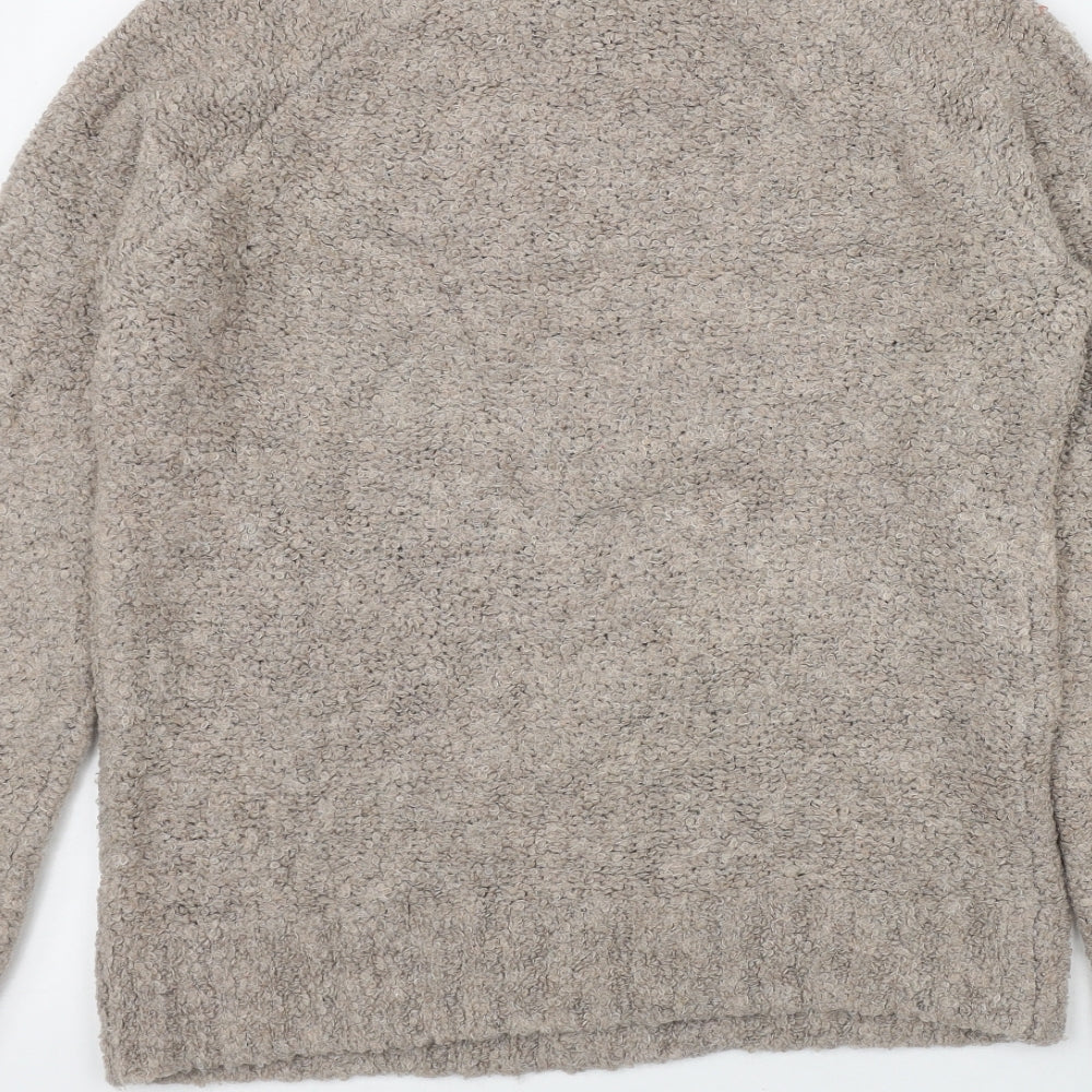 Primark Womens Beige Round Neck  Acrylic Pullover Jumper Size 10