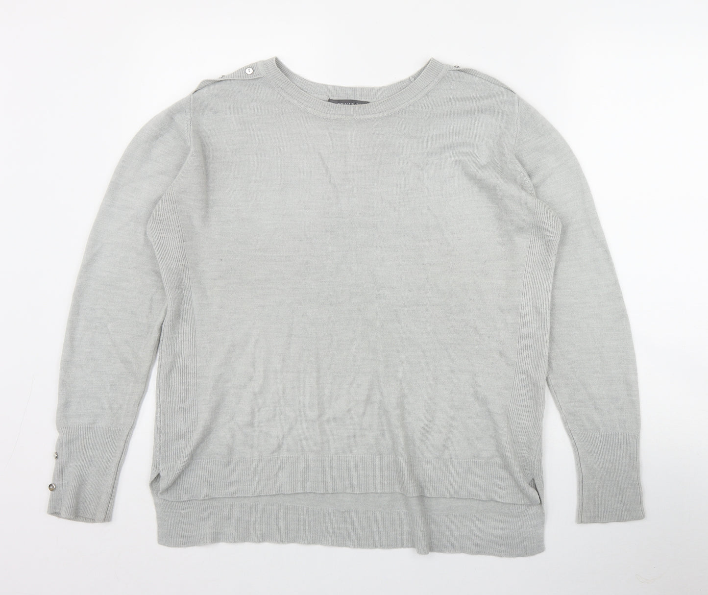 Primark Womens Grey Round Neck  Acrylic Pullover Jumper Size 14