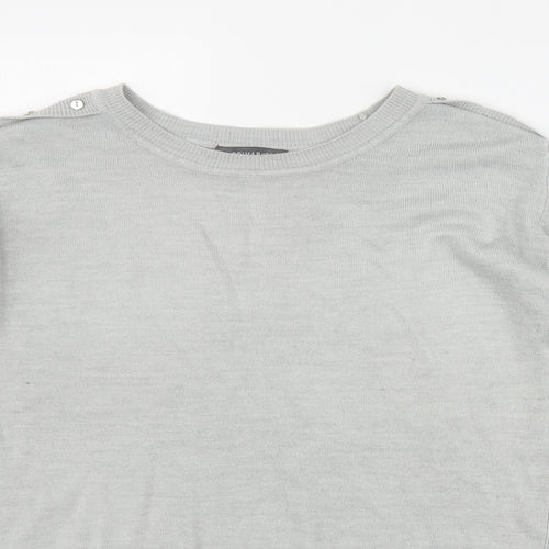 Primark Womens Grey Round Neck  Acrylic Pullover Jumper Size 14