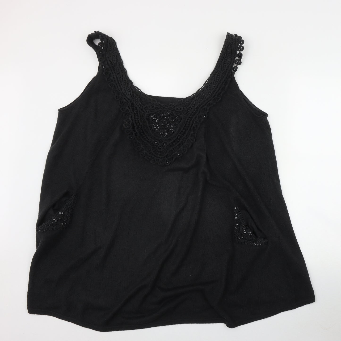 Inspire Womens Black  Acrylic Camisole Tank Size 26 Scoop Neck