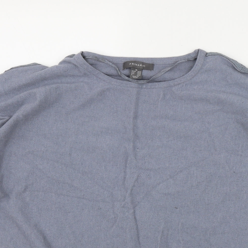 Primark Womens Blue Round Neck  Acrylic Pullover Jumper Size 18