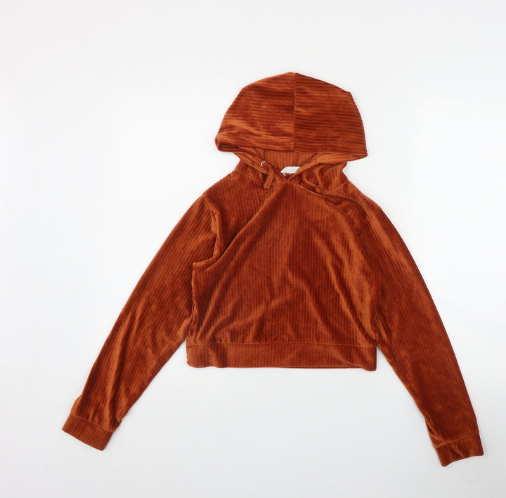 Candy Couture Girls Orange  Polyester Pullover Hoodie Size 11 Years  Pullover