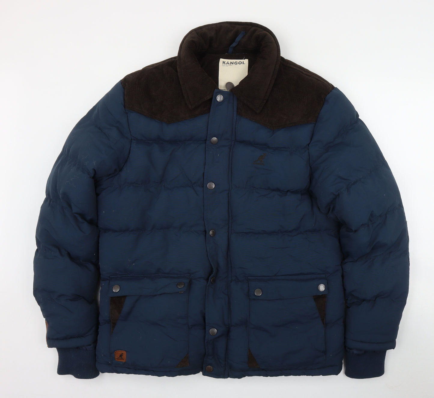 Kangol Mens Blue   Puffer Jacket Jacket Size L  Zip