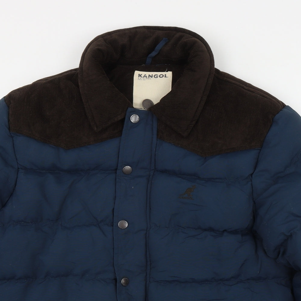 Kangol Mens Blue   Puffer Jacket Jacket Size L  Zip