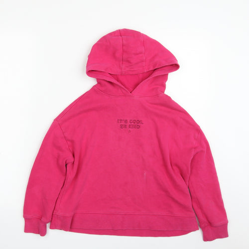 NEXT Girls Pink  Cotton Pullover Hoodie Size 9 Years  Pullover - It's Cool ; Be Kind