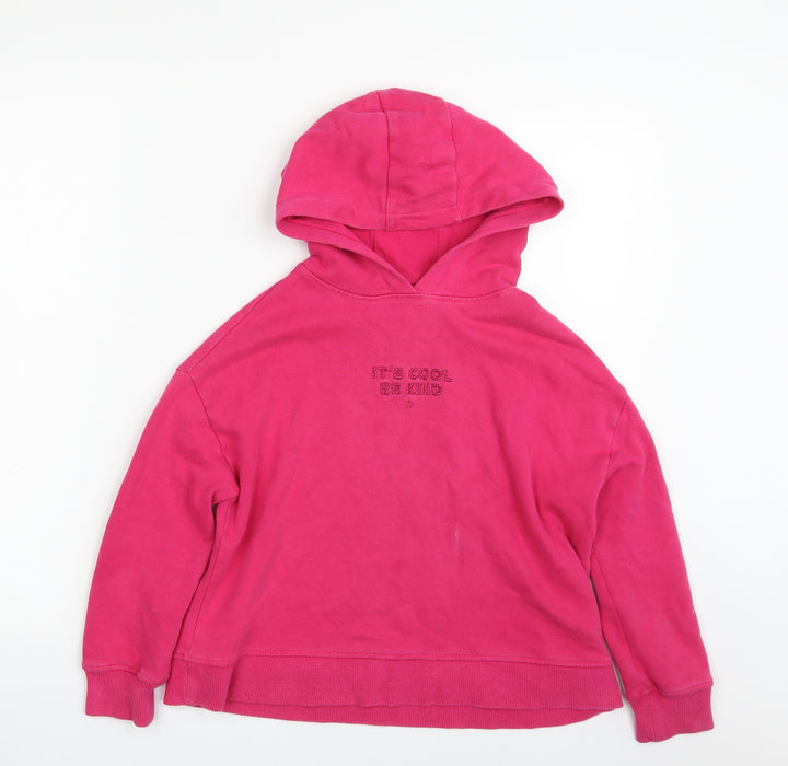 NEXT Girls Pink  Cotton Pullover Hoodie Size 9 Years  Pullover - It's Cool ; Be Kind
