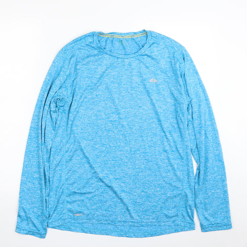 Athlitech Mens Blue  100% Polyester Pullover T-Shirt Size M Crew Neck Pullover