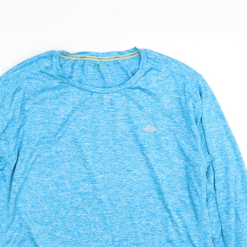 Athlitech Mens Blue  100% Polyester Pullover T-Shirt Size M Crew Neck Pullover