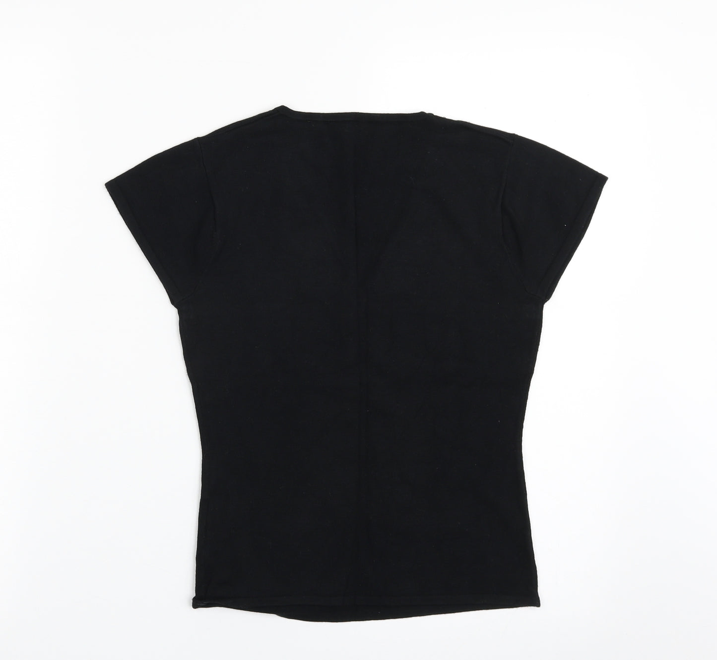 Wallis Womens Black V-Neck  Viscose Pullover Jumper Size 8