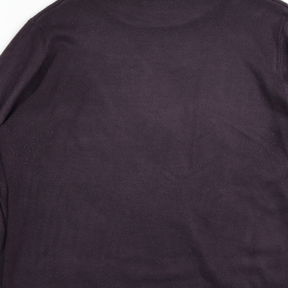 Matalan Womens Purple Crew Neck  Acrylic Pullover Jumper Size 18
