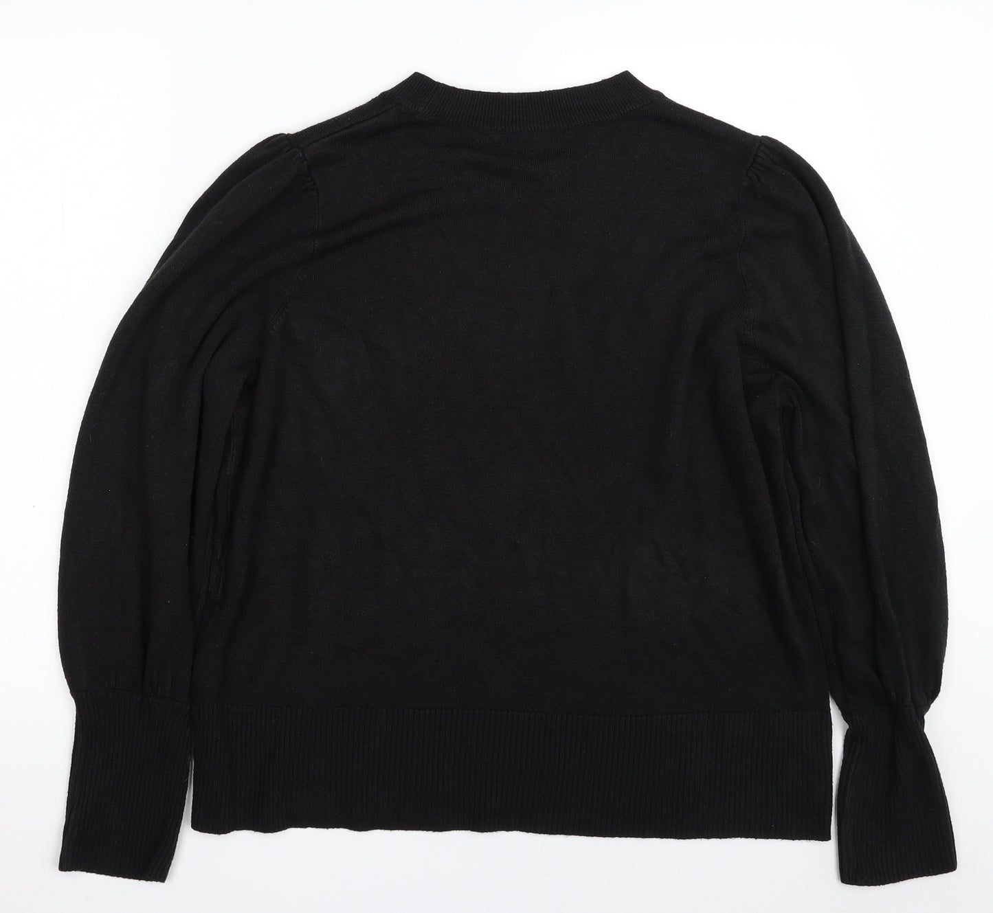 George Womens Black Crew Neck  Acrylic Pullover Jumper Size 22