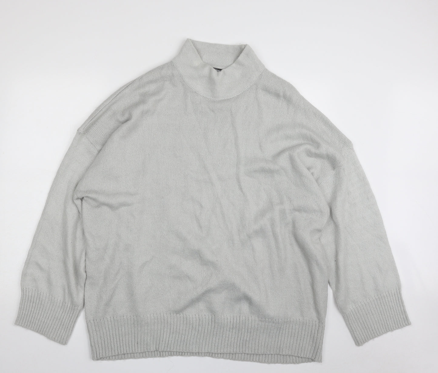 Missguided Womens Grey High Neck  Acrylic Pullover Jumper Size 14   - Size 14-16