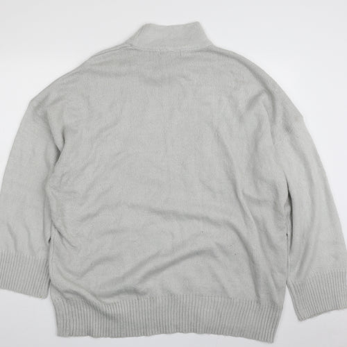 Missguided Womens Grey High Neck  Acrylic Pullover Jumper Size 14   - Size 14-16