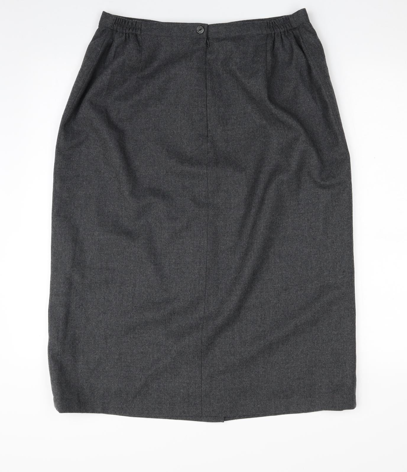 Eastex Womens Grey  Wool Maxi Skirt Size 16   Zip