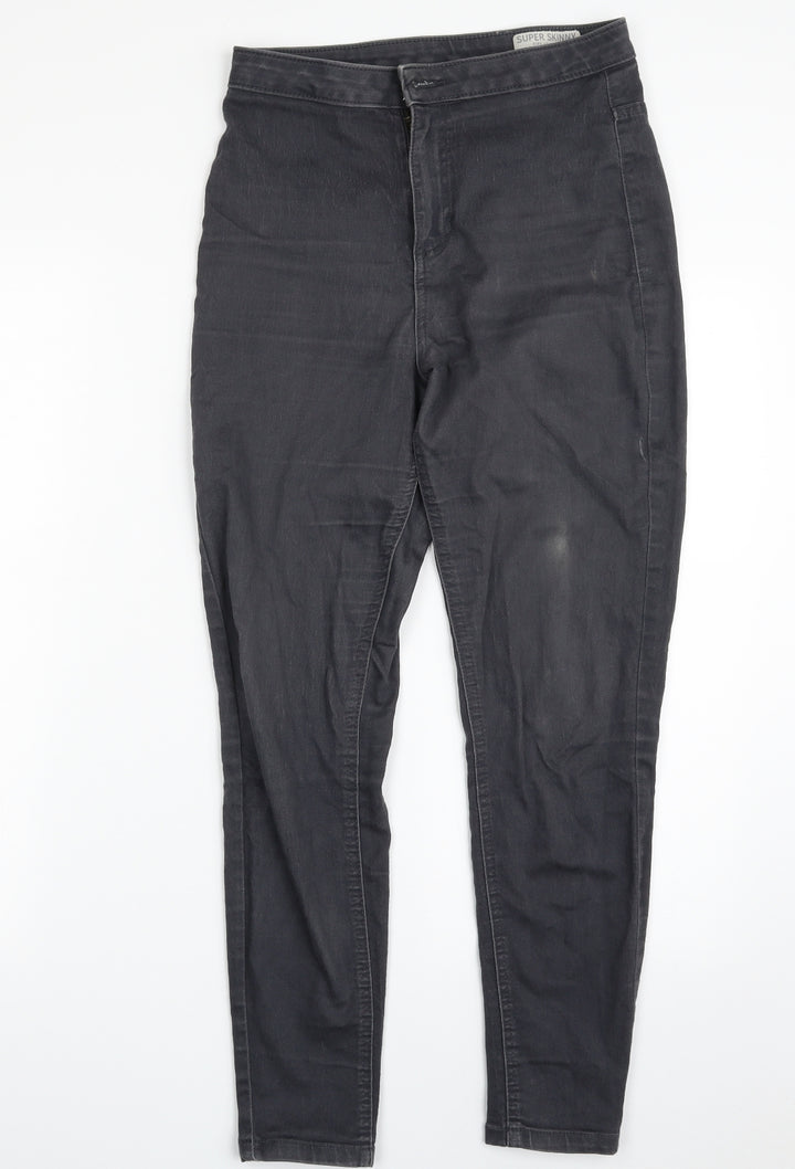 Marks and Spencer Womens Grey  Cotton Jegging Jeans Size 10 L27 in Slim Zip