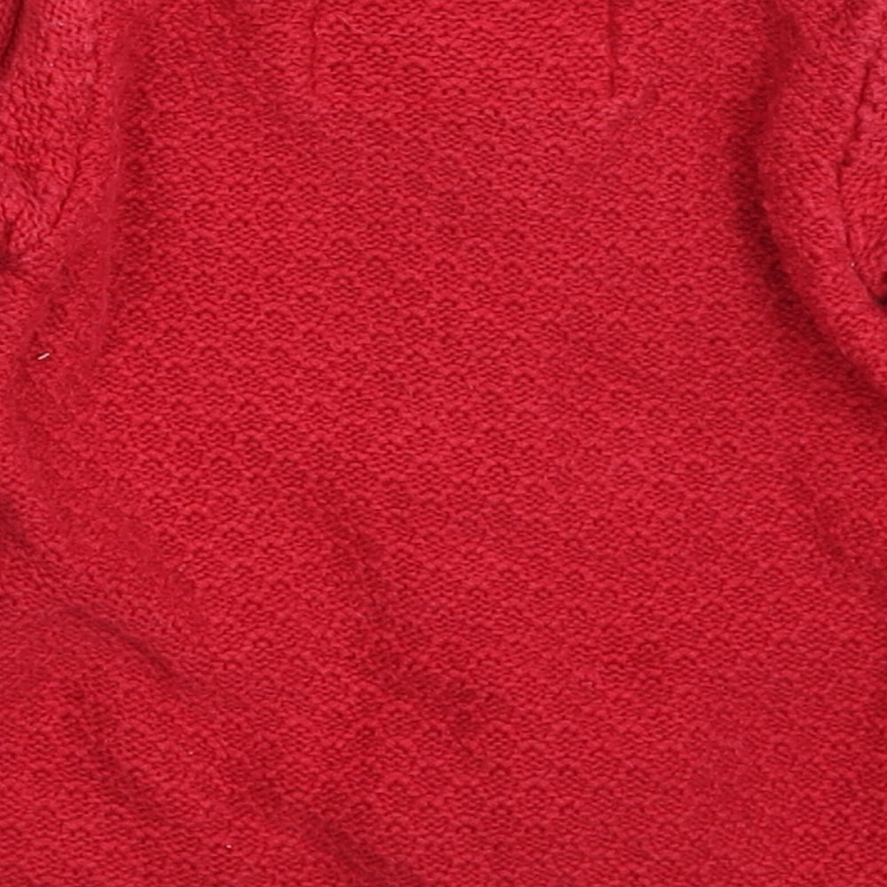 TU Girls Red  100% Cotton Cardigan Jumper Size 9-12 Months  Button
