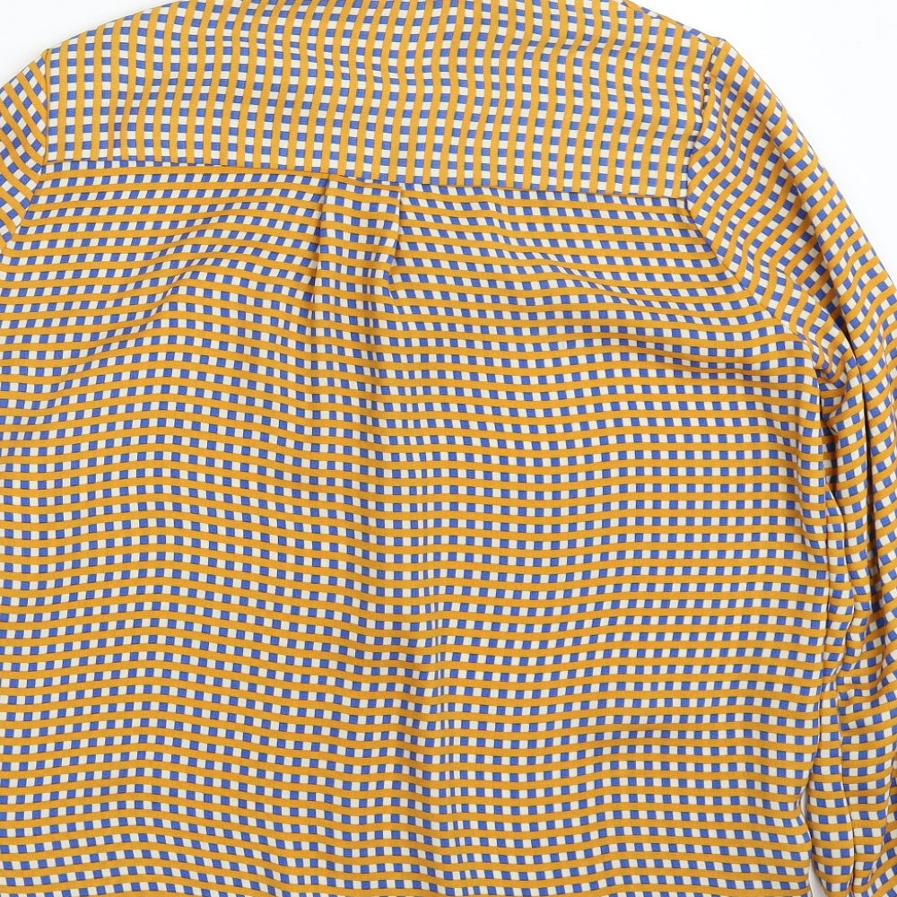 F&F Womens Multicoloured Check Polyester Basic Blouse Size 12 V-Neck