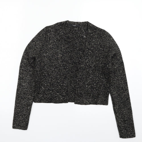 George Girls Black V-Neck  Acrylic Cardigan Jumper Size 11-12 Years  Tie