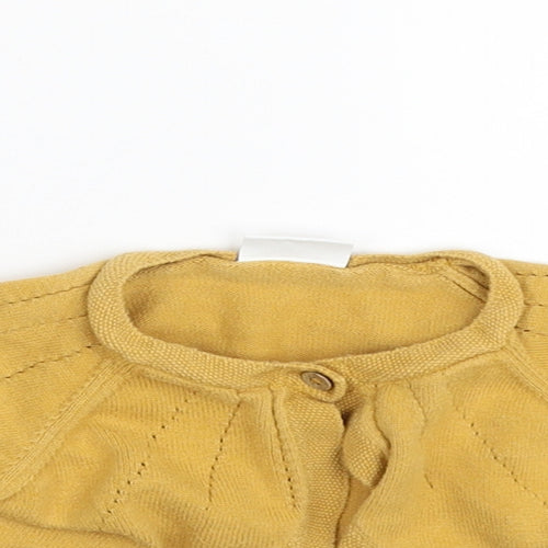 NEXT Girls Yellow  100% Cotton Shrug Jumper Size 12-18 Months  Button