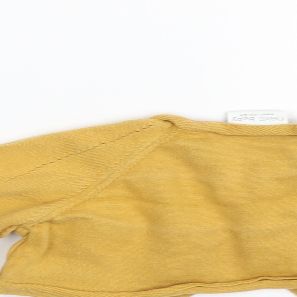 NEXT Girls Yellow  100% Cotton Shrug Jumper Size 12-18 Months  Button