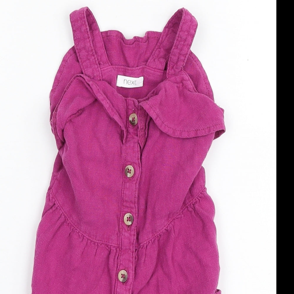 NEXT Girls Purple  Viscose Babygrow One-Piece Size 9-12 Months  Snap