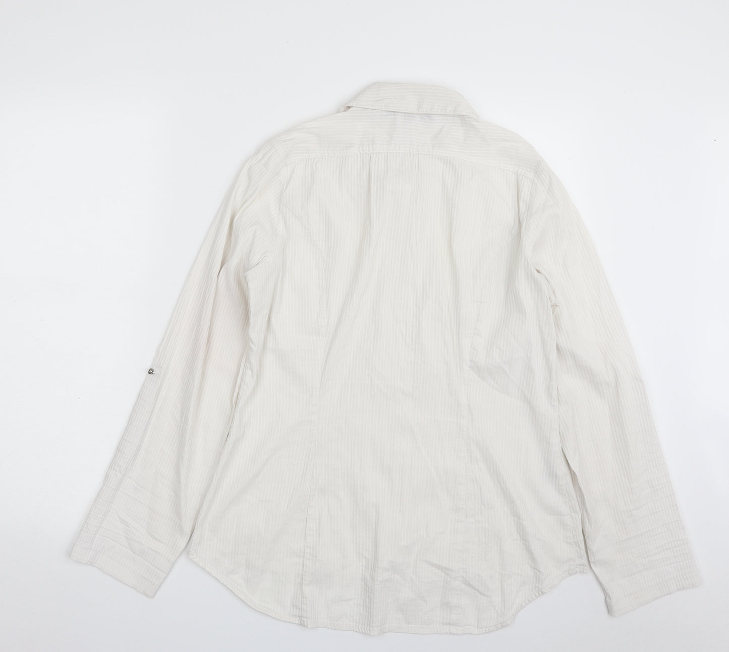 NEXT Womens White  Cotton Basic Button-Up Size 14 Collared