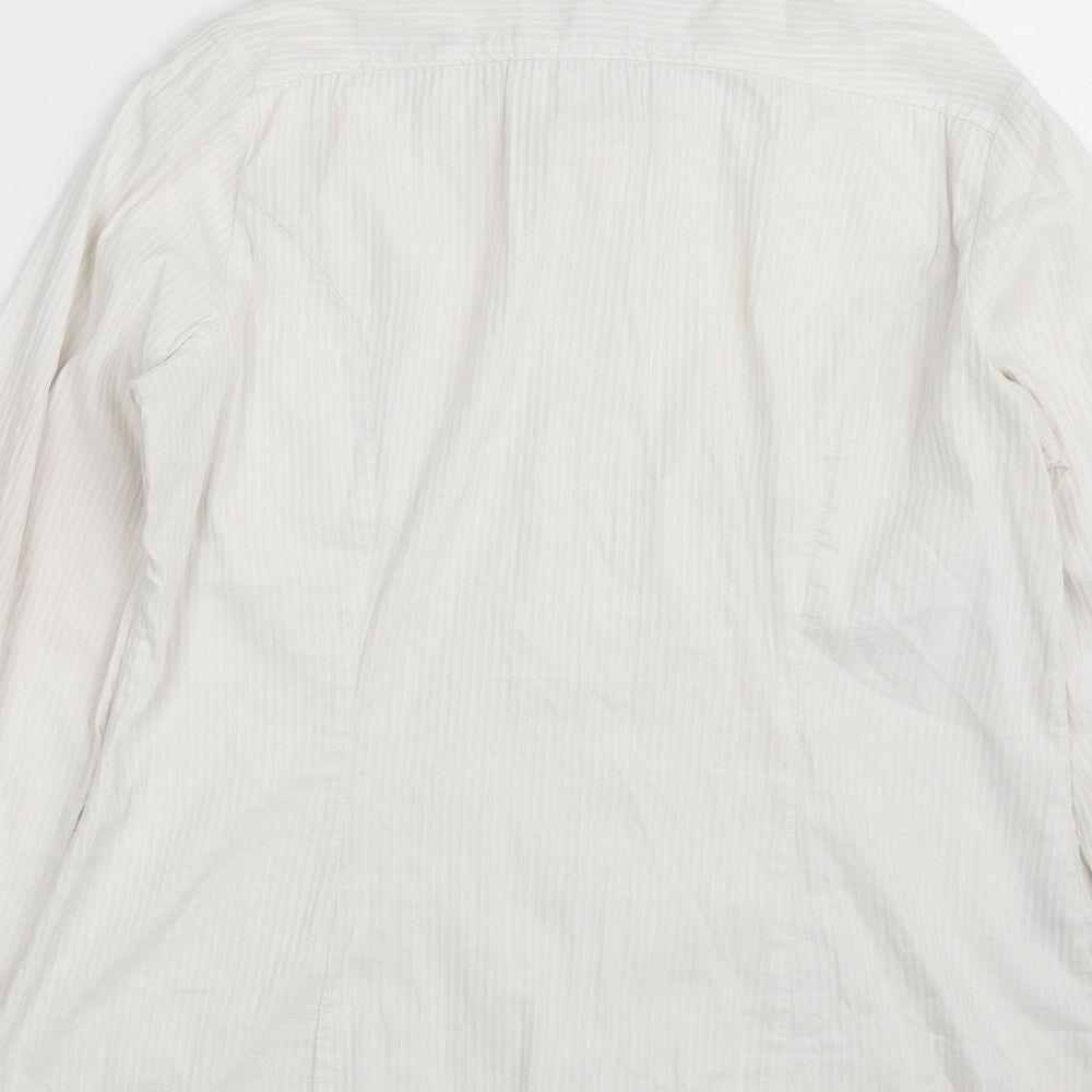 NEXT Womens White  Cotton Basic Button-Up Size 14 Collared