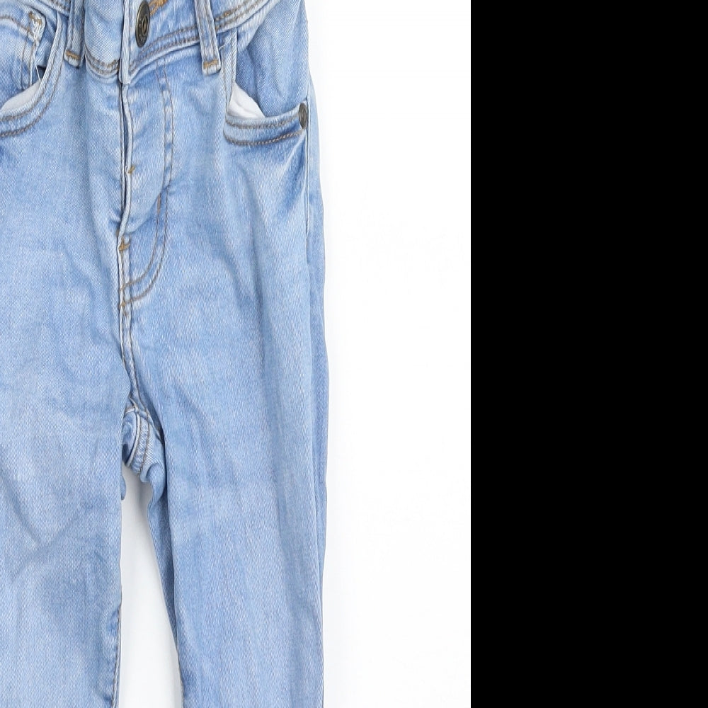 Denim & Co. Boys Blue  Cotton Skinny Jeans Size 3-4 Years  Slim Snap