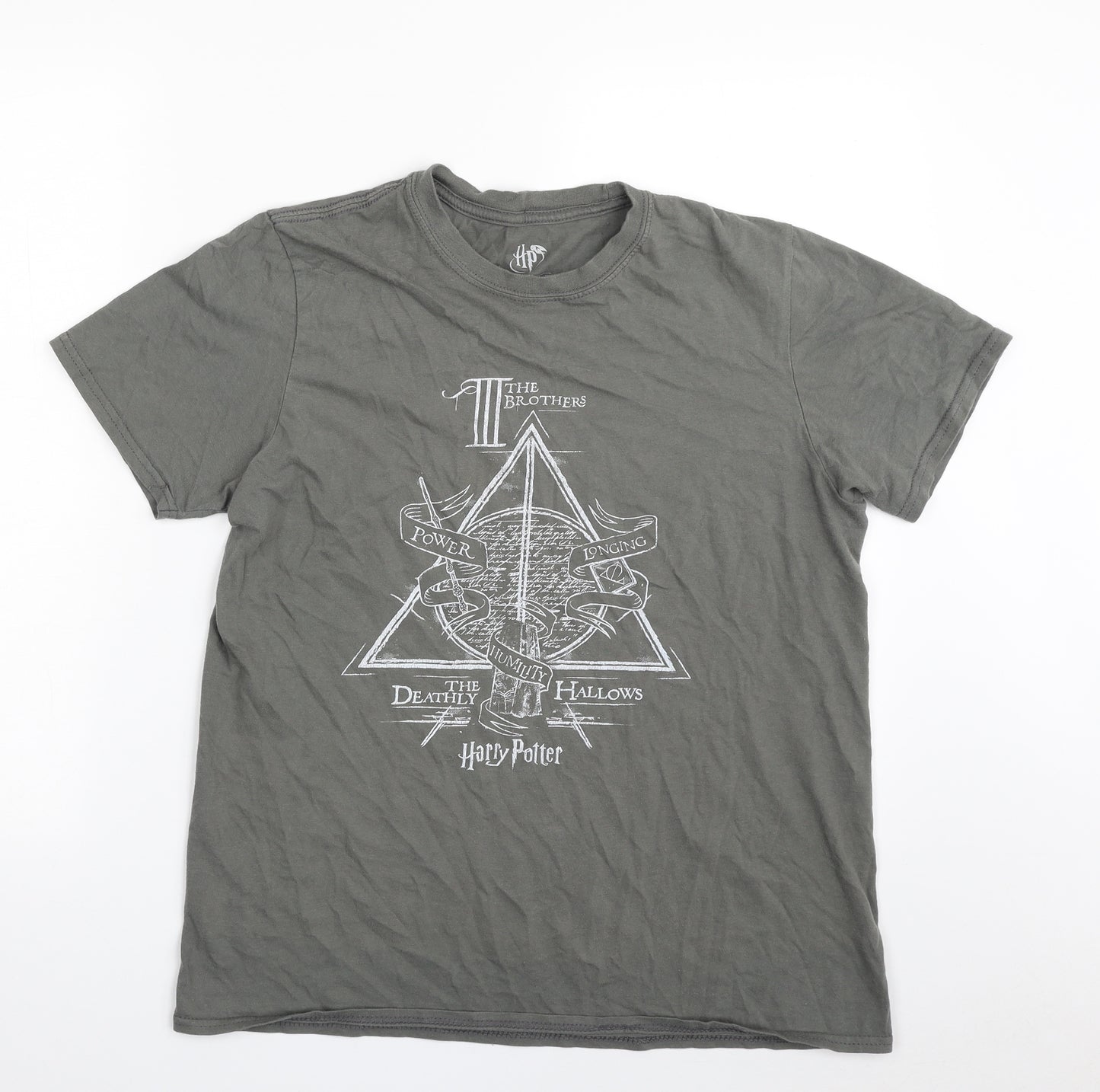 Harry Potter Mens Grey  Cotton  T-Shirt Size M Crew Neck  - Harry Potter