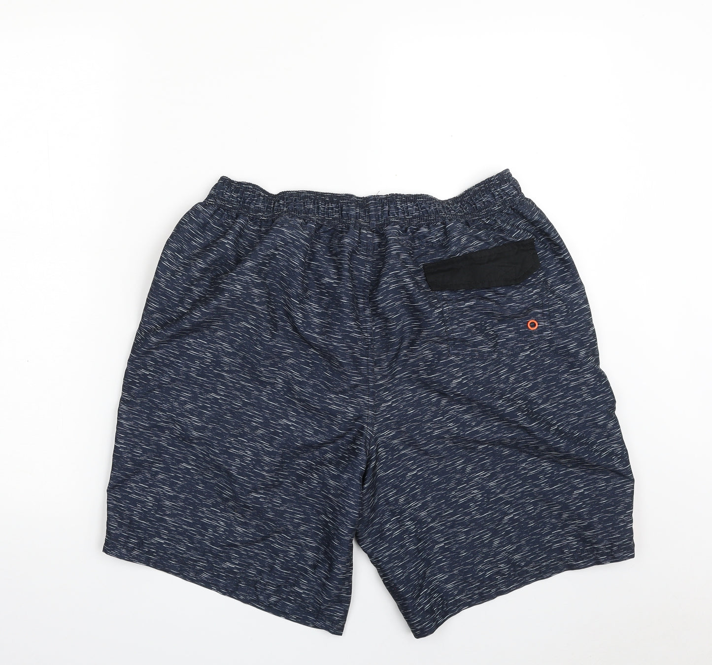 Easy Mens Blue Geometric Polyester Sweat Shorts Size L L8 in Regular