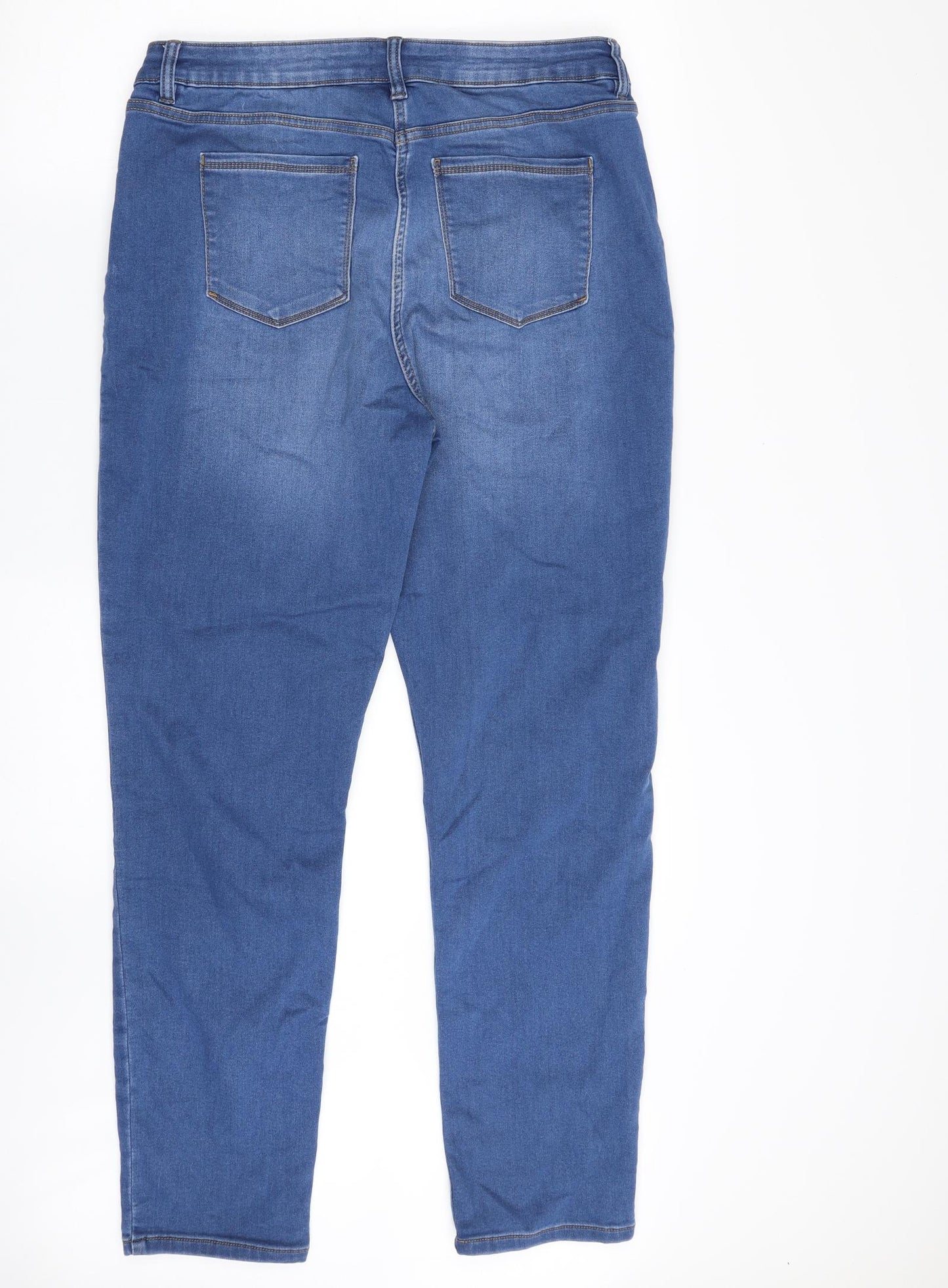 Falmer  Womens Blue  Cotton Skinny Jeans Size 16 L29 in Slim Zip