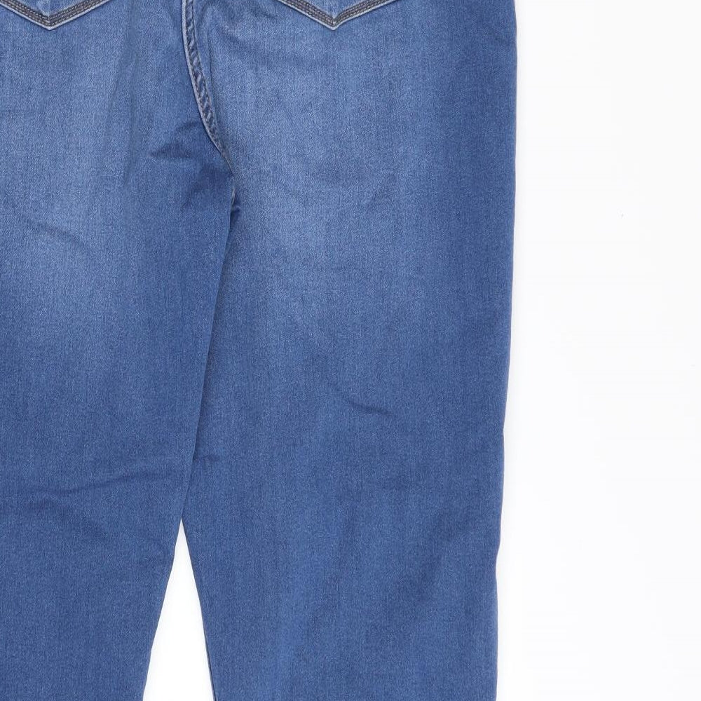 Falmer  Womens Blue  Cotton Skinny Jeans Size 16 L29 in Slim Zip