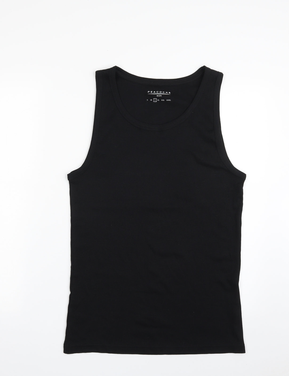 Peacocks Mens Black  Polyester Vest Sweatshirt Size L