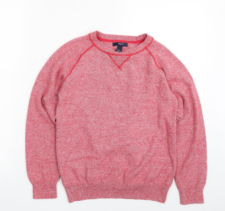 Gap Girls Pink Crew Neck  100% Cotton Pullover Jumper Size 10-11 Years  Pullover