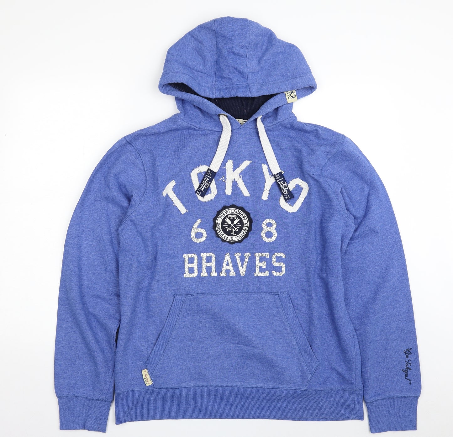 Tokyo Laundry Mens Blue  Polyester Pullover Hoodie Size L   - Braves