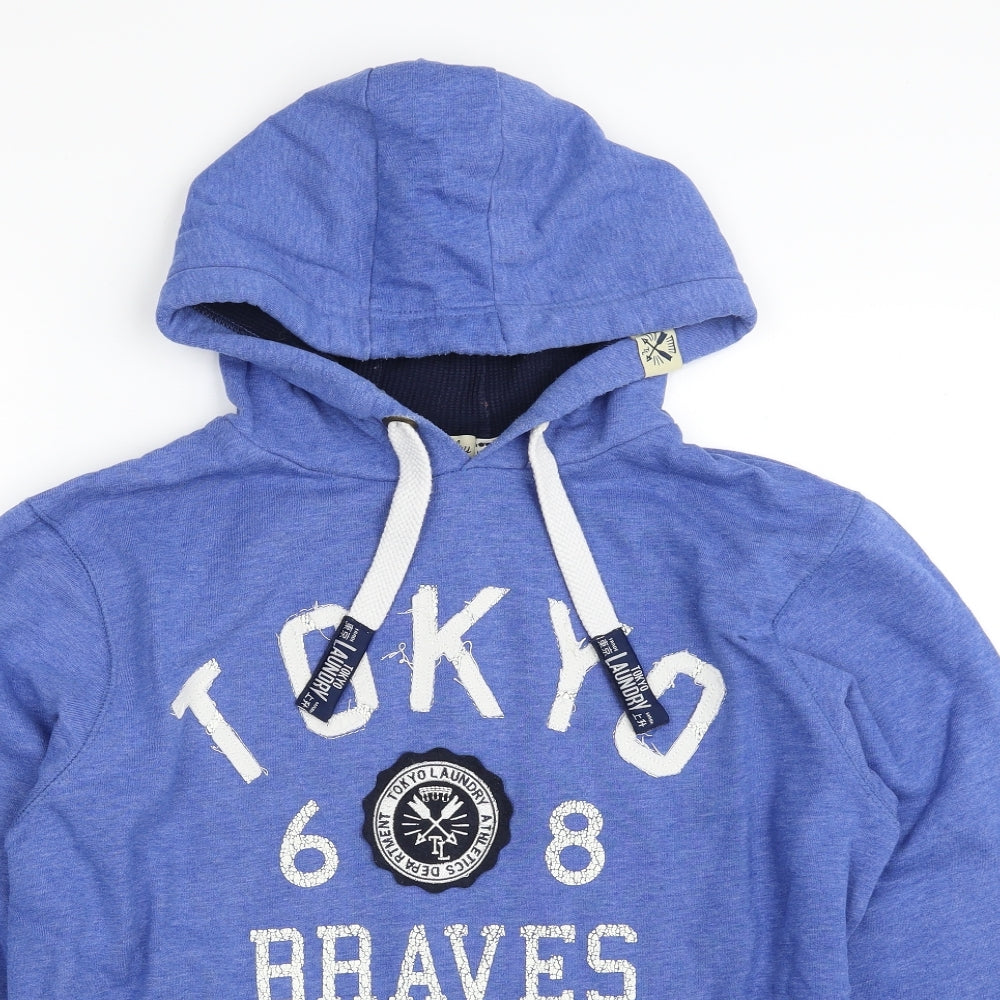 Tokyo Laundry Mens Blue  Polyester Pullover Hoodie Size L   - Braves
