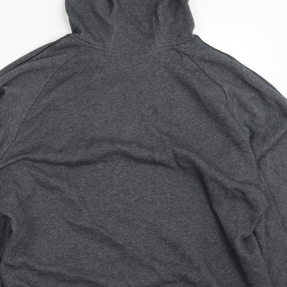 adidas Mens Grey  Cotton Pullover Hoodie Size 2XL