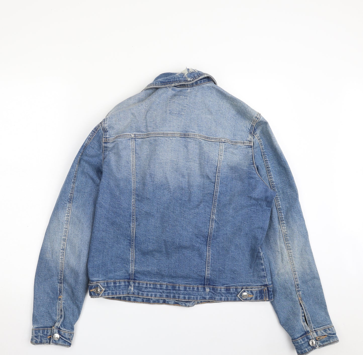 Denim & Co. Womens Blue   Jacket  Size 16  Button - Distressed