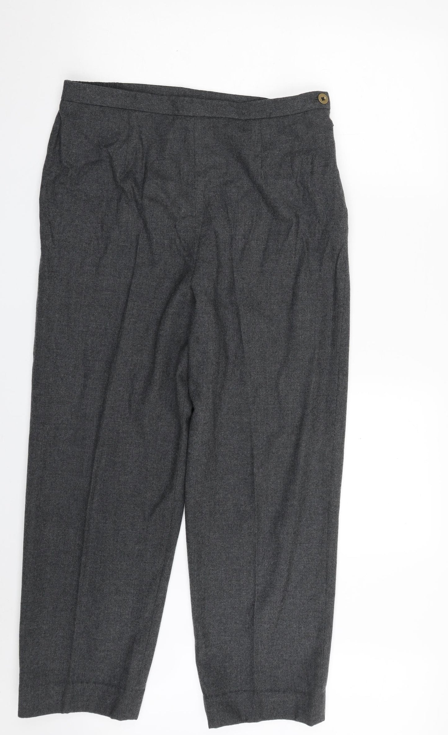 Eastex Womens Grey  Wool Trousers  Size 16 L28 in Regular Zip