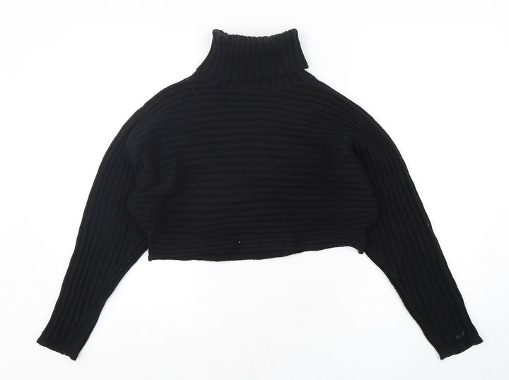 New Look Womens Black Roll Neck Acrylic Pullover Jumper Size S